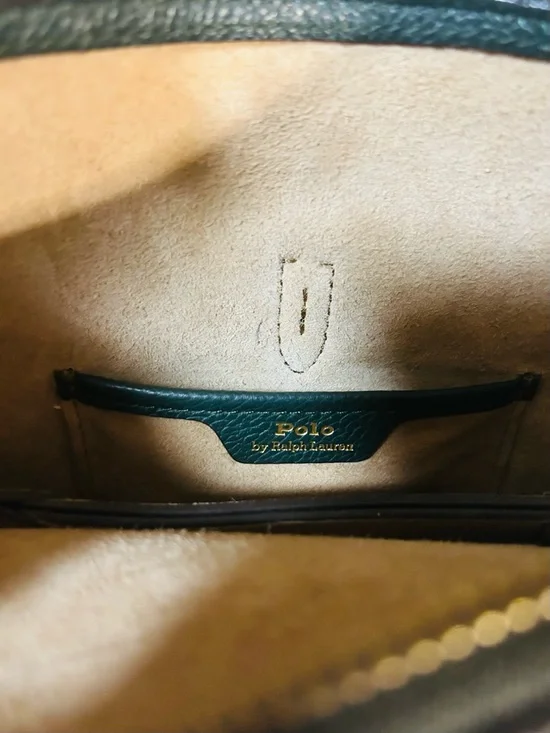 Ralph Lauren Black Pebbled Leather Crescent Shoulder Bag with Gold Accent - Picture 4 of 4